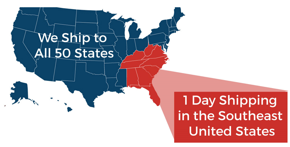 map_parts We ship to all 50 STATES - 1 Day shipping in the Southeast Untied States